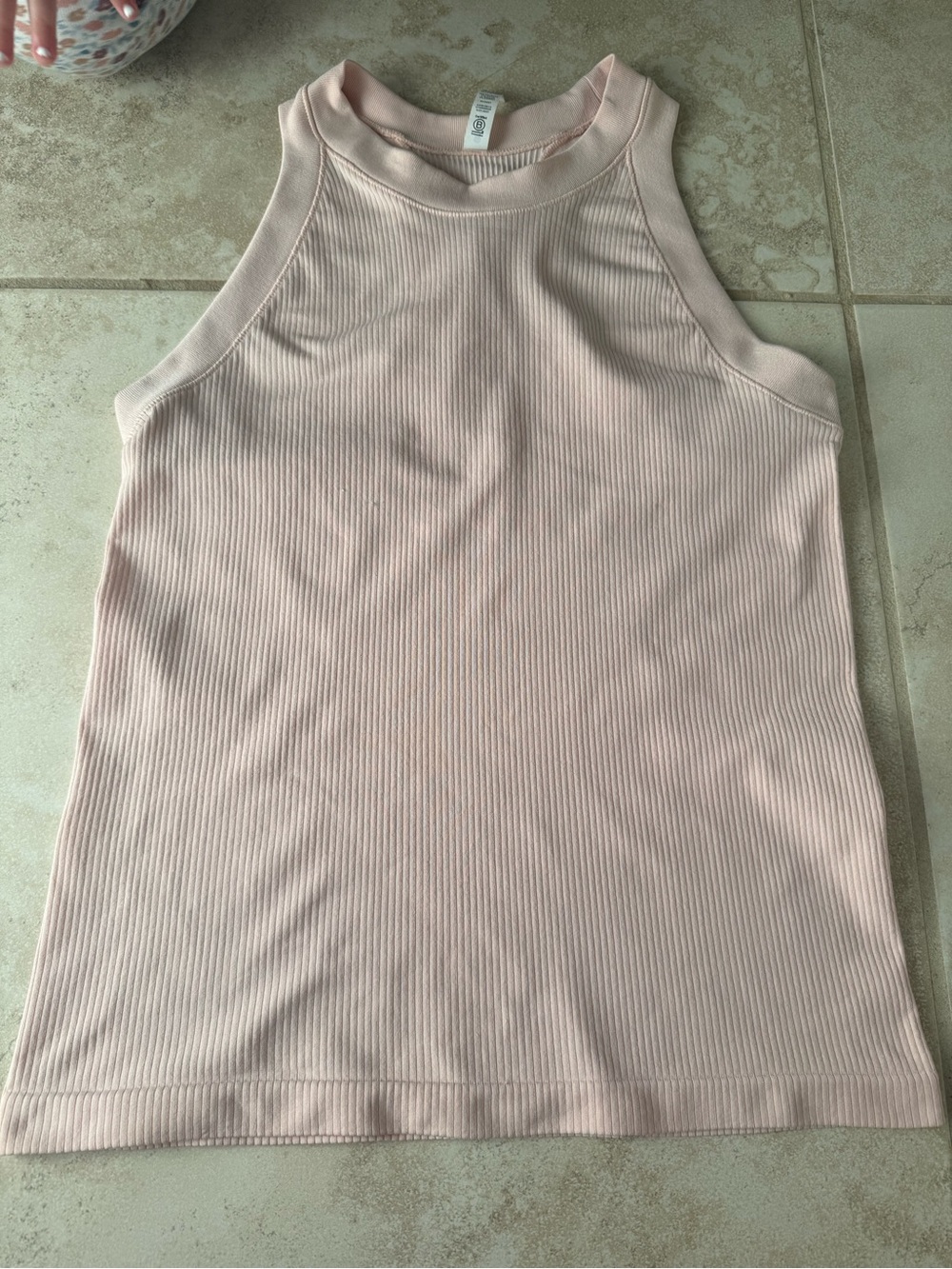 Athleta Ribbed Sleeveless Tank Top - Light Blush Pink